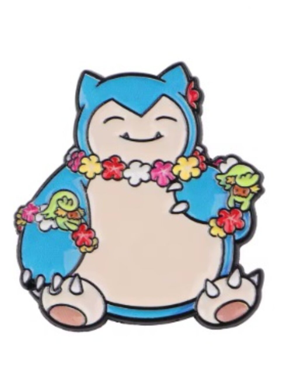 Pokemon Snorlax Chibi Hawaiian Lei Super Cute Kawaii Enamel Pin Brooch
